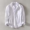 Shirt Top Men's Casual Shirt Korean Version Slim Fit Solid Color Stand-up Collar Pullover Commuter Shirt Men