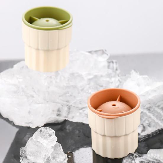 1/4Pcs Ice Mold Sphere Maker Stackable Easy Release Circle Ice Mold with Lids Large Spherical Ice Makers for Whiskey Cocktails Bourbon