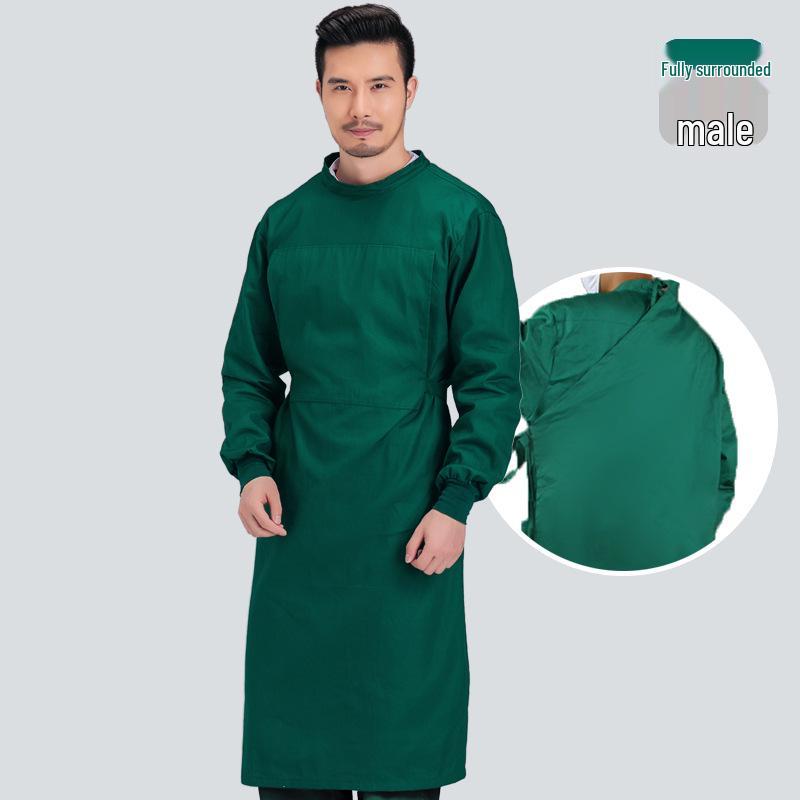 

Унісекс Бавовняний Костюм для Скрабу з Довгим Рукавом - Темно-зелений/Світло-блакитний Extra Extra Large