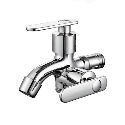 Doppel-Wasserauslasshahn Zinklegierung Multifunktional Waschmaschinenhahn Doppelter Auslass Moppbeckenhahn Wasserschalter