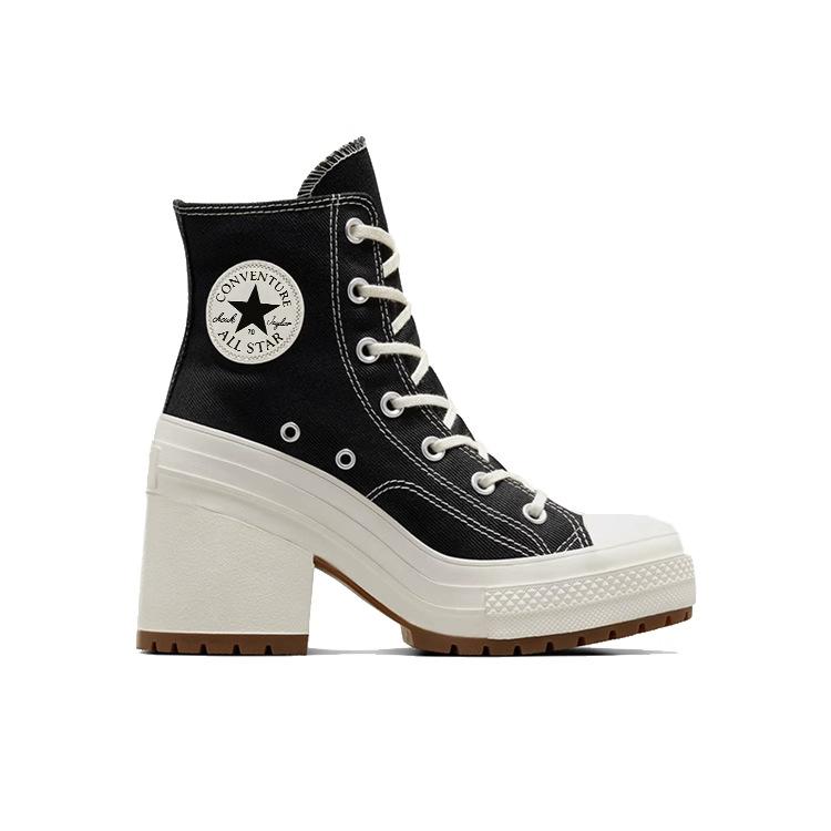 Canvas shoes women's 2024 new retro high-heeled thick-heeled high-top round head lace-up waterproof table heightened thick-soled white shoes