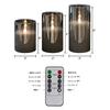 RoSok LED Candle Light of LED Glass Paraffin Energy Battery Adjustable Indoor and Outdoor Remote Control Battery Operated LED Candle Gray [Set 3]