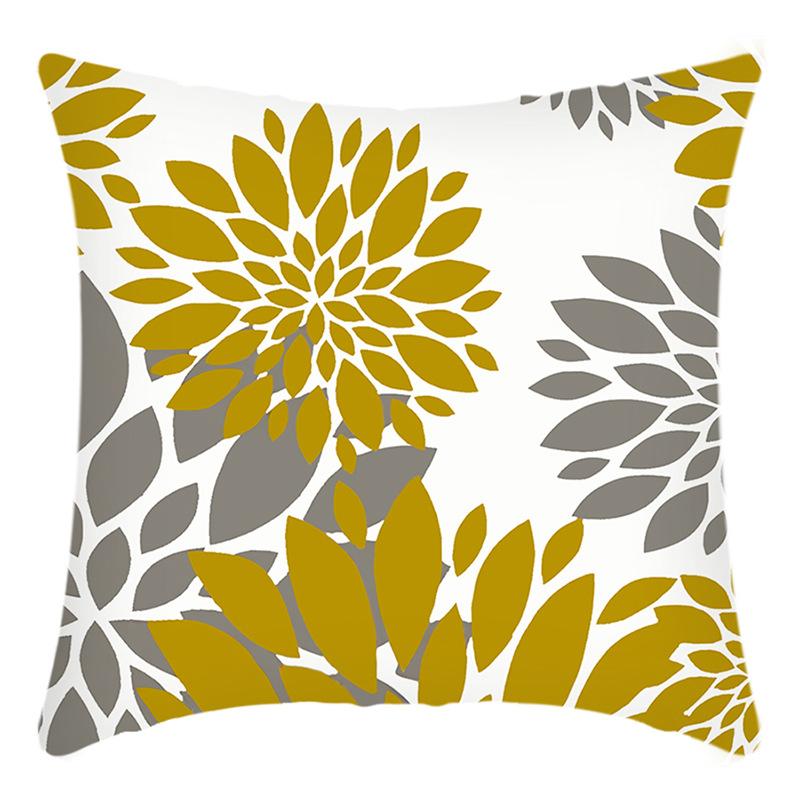 New Green Plant Pillow Cover Letter Printed Cushion Home Sofa Cushion Cover