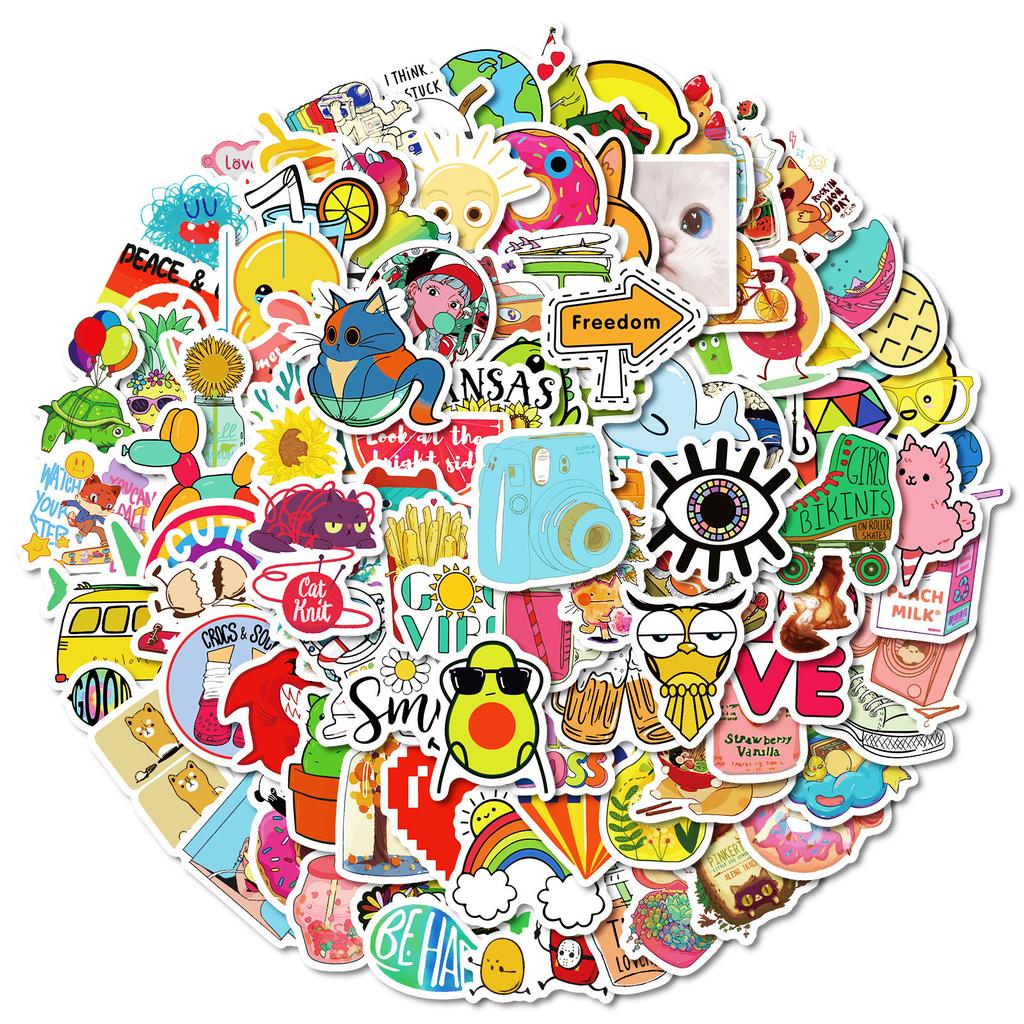 100 Kleine Größe 4cm Kleine Frische Mix and Match Aufkleber Niedliche Donut Panda Aufkleber