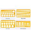 Multifunctional Drafting Ruler with Round, Square, Ellipse, and Polygon Templates for Students