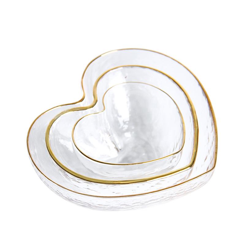 Japanische Kreative Schüssel Ins Obstsalat  Klares Herz  Kristallglas  Buntes Dessert Dinner-Set  Pinke Küche