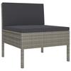 Vidaxl 5-Cz. Garden Lounge Set, Cushions, Grey, Rattan PE