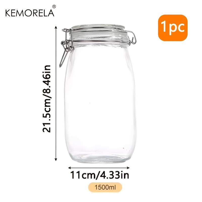 1PCS Borosilicate Glass Storage Jar with Airtight Locking Lid - BPA-Free Dishwasher Safe Ideal for Coffee Beans Fruits Nuts