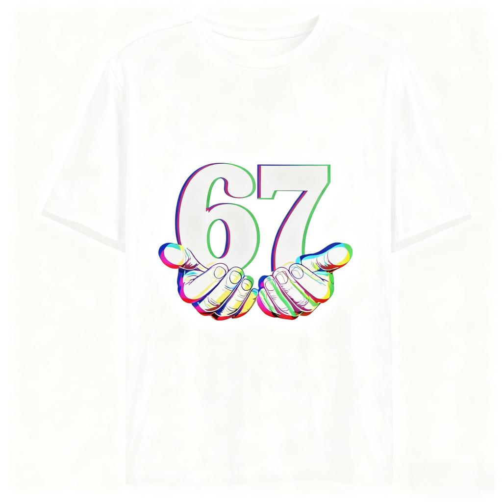 Six Seven 67 Meme Design Funny 1pcs T-Shirts Set Women Graphic Design Pure Cotton Unisex Fashion Casual Round Neck Loose T-Shirt