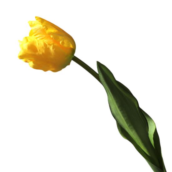 Искусственные цветы тюльпанов, ощущение как настоящие, букет тюльпанов на длинной ножке с листьями для свадьбы жёлтый