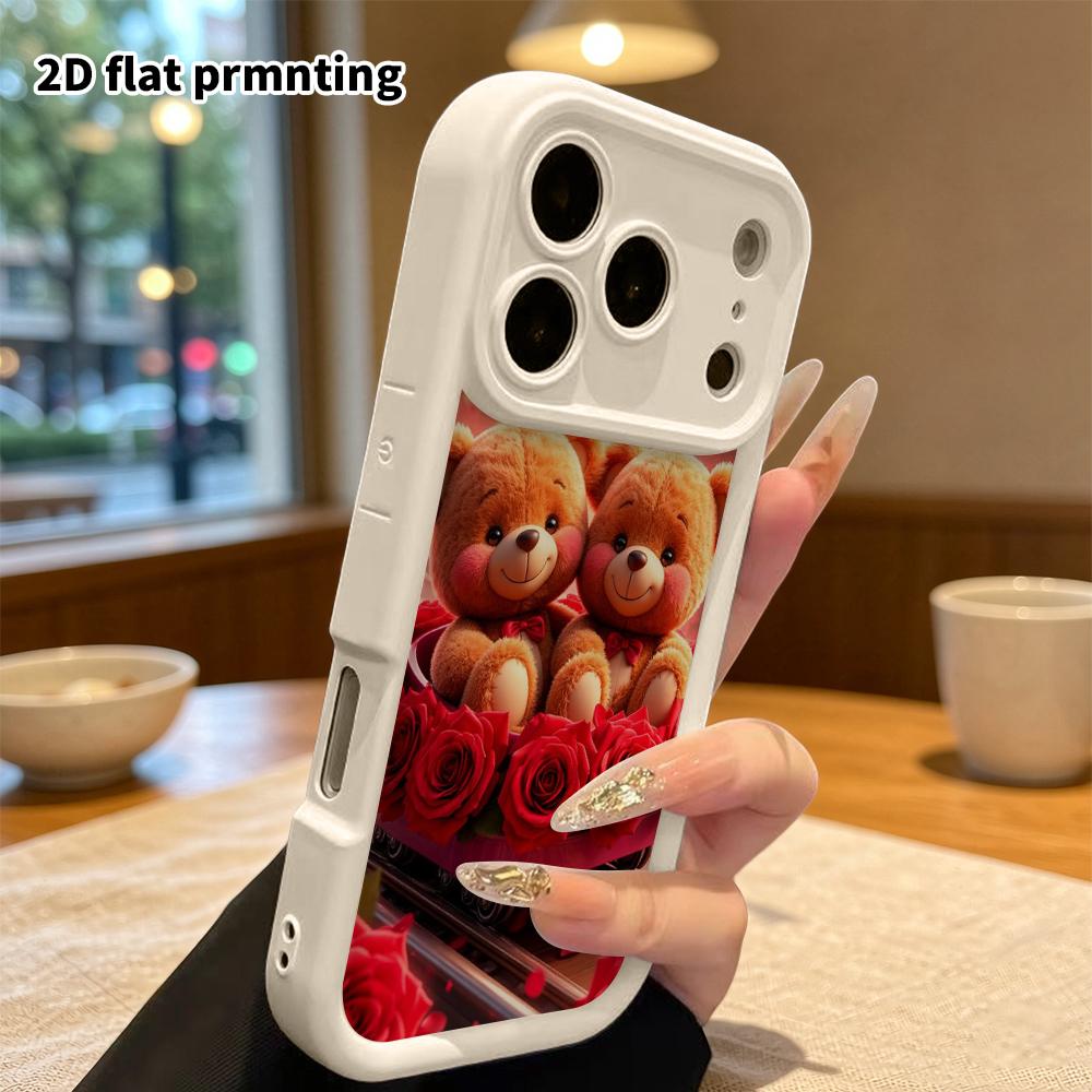 Phone Case: 2D Flat Design Suitable for iPhone 18, 17, 16, 15, 14, 13 Pro Stepped Protective Case, Rose Little Train, Christmas and Halloween Gifts