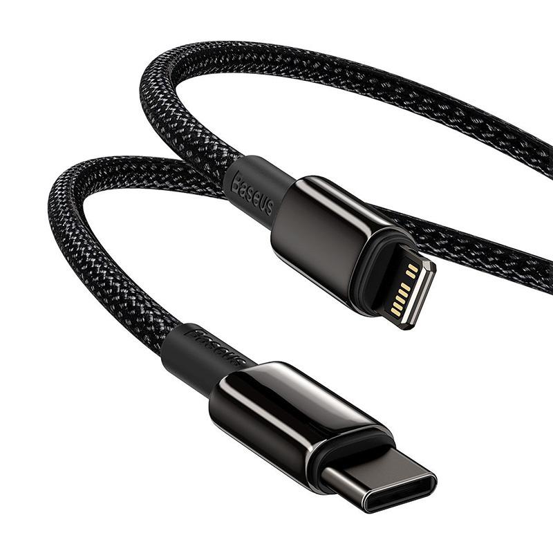 Baseus Tungsten Gold USB-C To Lightning Cable, 20W, 5A, PD, 2M (Black)