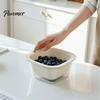 Space Saving Kitchen Organizer for Vegetables Double Layer Drain Basket, Fruit And Vegetable Washing Bowl, Transparent Bowl with Holes PET Fine