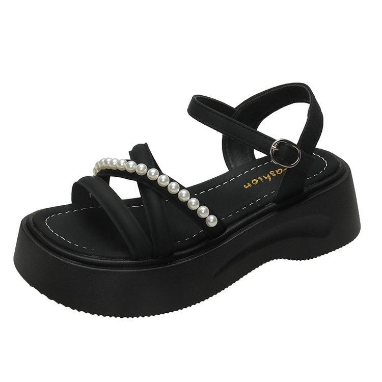 Platform Sandals Women's Summer New 2025 Soft Sole Versatile Word Belt Comfortable Wear-resistant Casual Women's Beach Cool Slippers