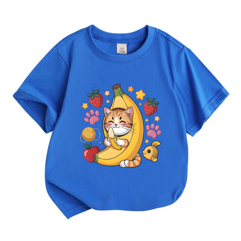 Kids Boys Girls 100% Cotton Crew Neck Short Sleeve T-Shirt,