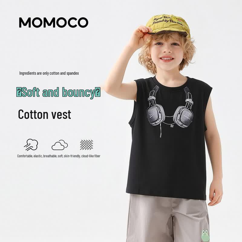 MOMOCO Boys  Trendy Casual Breathable Cotton Blend Vest 110