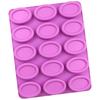 New Soft Silicone Oval Soap Molds 15 Cavity Soft Candle Mould Handmade Easy Release Cake Baking Tray for Pudding Chocolate