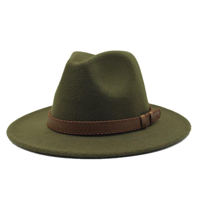 61Cm Large Size Woolen Jazz Hat Top Hat Retro Flat-Brimmed Big Eaves Hat