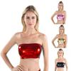 Gilet da Donna per il Tempo Libero Canotta Avvolgente Top Tubolare in Pelle Camicia Crop Top Mini Reggiseno Senza Maniche Abbigliamento da Festa Club