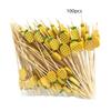 100 Pieces/Pack Cute Cactus Fruit Sticks Art Dessert Sticks Dessert Forks Convenient Fruit Bamboo Skewers Cocktail Decoration