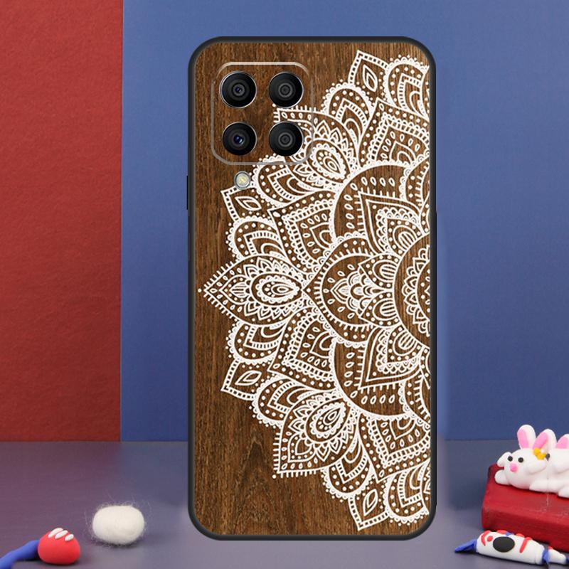 Mandala Floral Wood Case For Samsung Galaxy M31 M21 M11 M13 M54 M34 M14 M56 M36 M16 M53 M32 M52 M35 M55 M15 M06