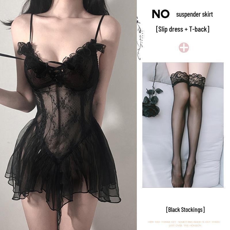 Provocative Transparent Lingerie Set: Flirty Bra and Pajama for Passionate Nights