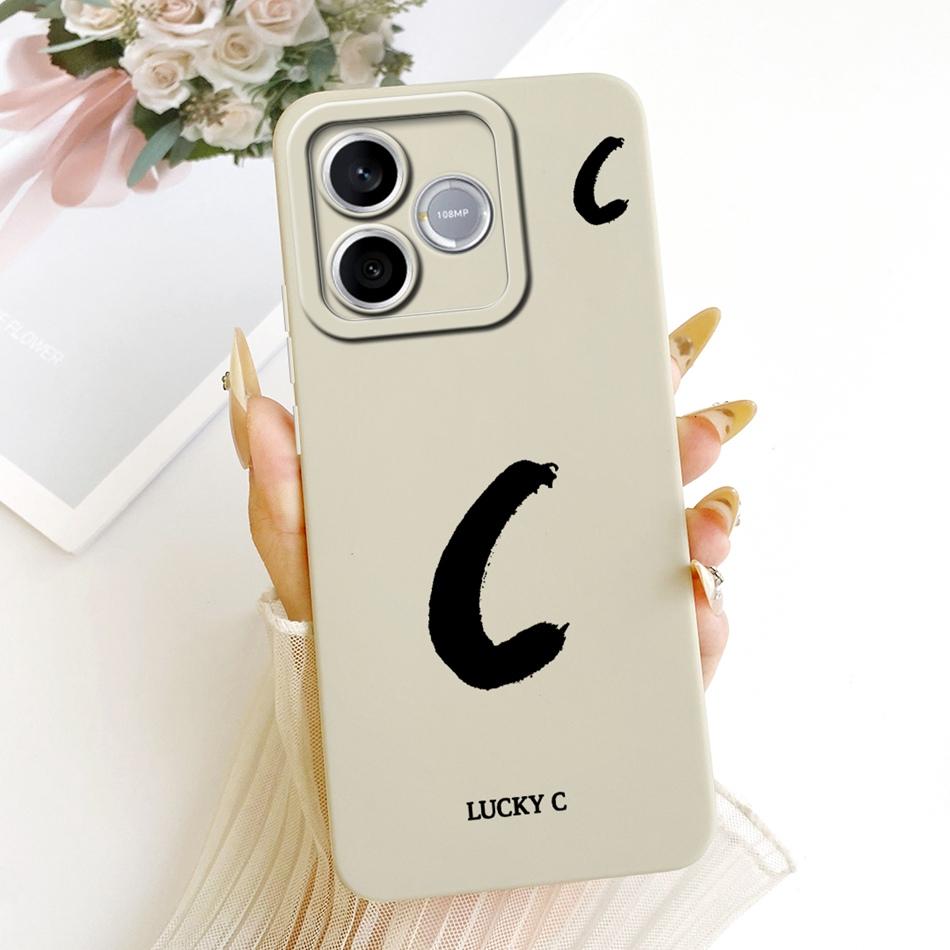 For Honor 600 Lite 5G Honor600 Lucky Initial Letter Phone Case For Honor 600 600Lite Soft Silicone Shockproof Cases Bumpers