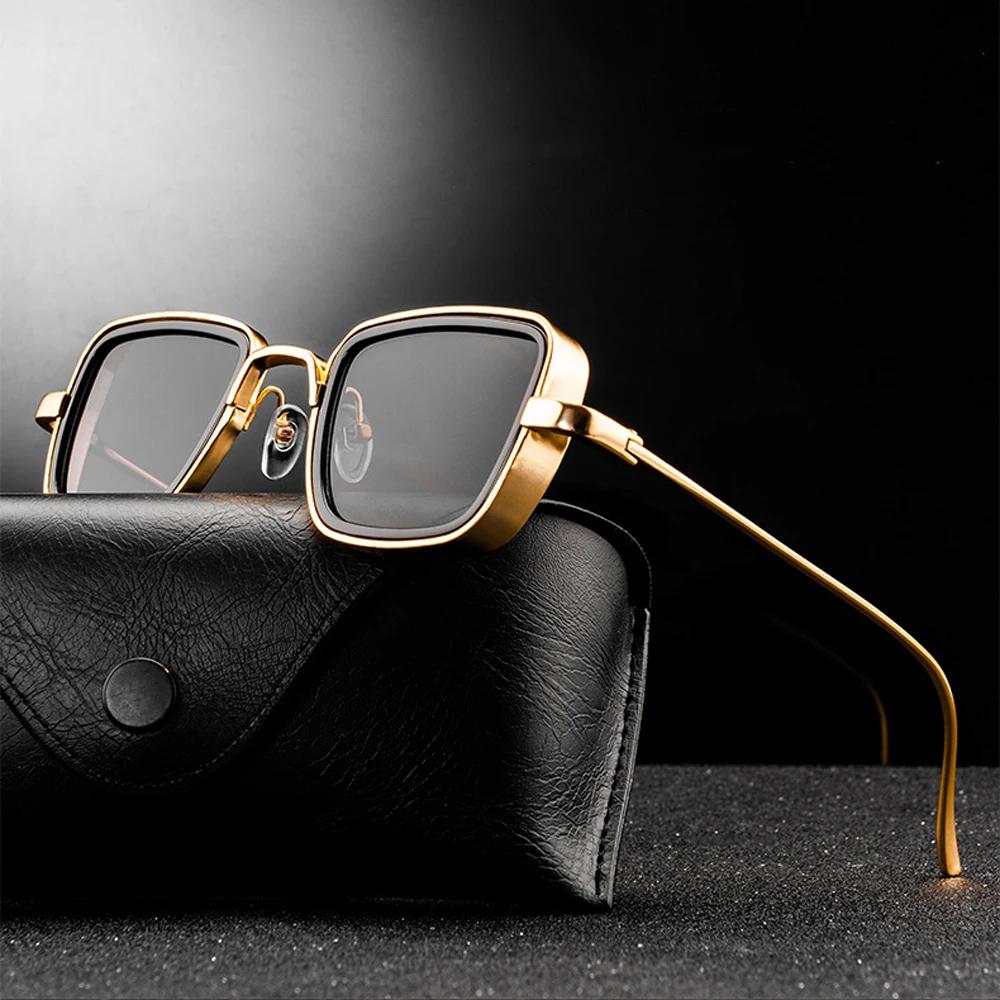 Vintage Steampunk Sunglasses Men Retro Metal Square Eyewear Trendy Sun Glasses Shades For Women Lunette De Soleil
