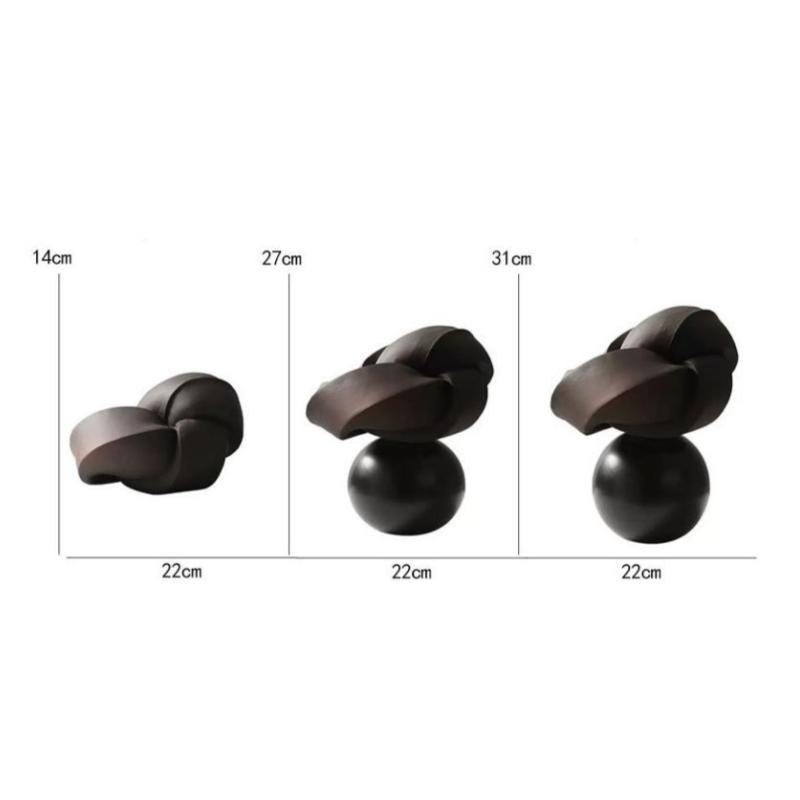 Resin Handicrafts Abstract Geometric Knot Silver Ball Winding Twist Decorative Figurines Home Decoration Accessories