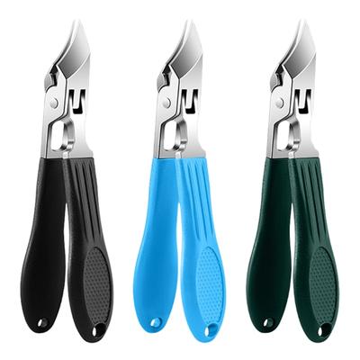 Schräg feilender Nagelknipser mit breiter Öffnung für dicke Zehennägel mit ergonomischem Griff und praktischem Edelstahl-Pediküre-Set