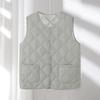 Crew neck quilted warm windproof vest down cotton vest cotton top warm jacket new autumn and winter