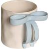 300ml Large Coffee Mug with Handle Tea Cup Novelty Versatile Durable Coffee Tea Mug with Bow Design,Thoughtful Gift(Blue)