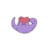 Creative Dinosaur Music Brooch: Cartoon Heart-Shaped Sleeping Design for Student Backpacks & Pendants