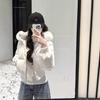 Velvet high waist Kendou style new down jacket women's short thin slim small big fur collar jacket