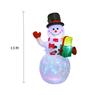 Christmas Inflatable Snowman with Illuminated Lights Decorative Inflatable Christmas Snowman Festive Atmosphere Colorful