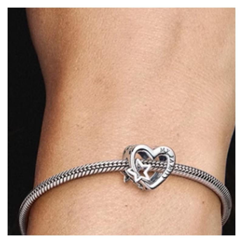 Pandora Heart Shape Design 925 Silver Pendant Women's Silver 792829C00