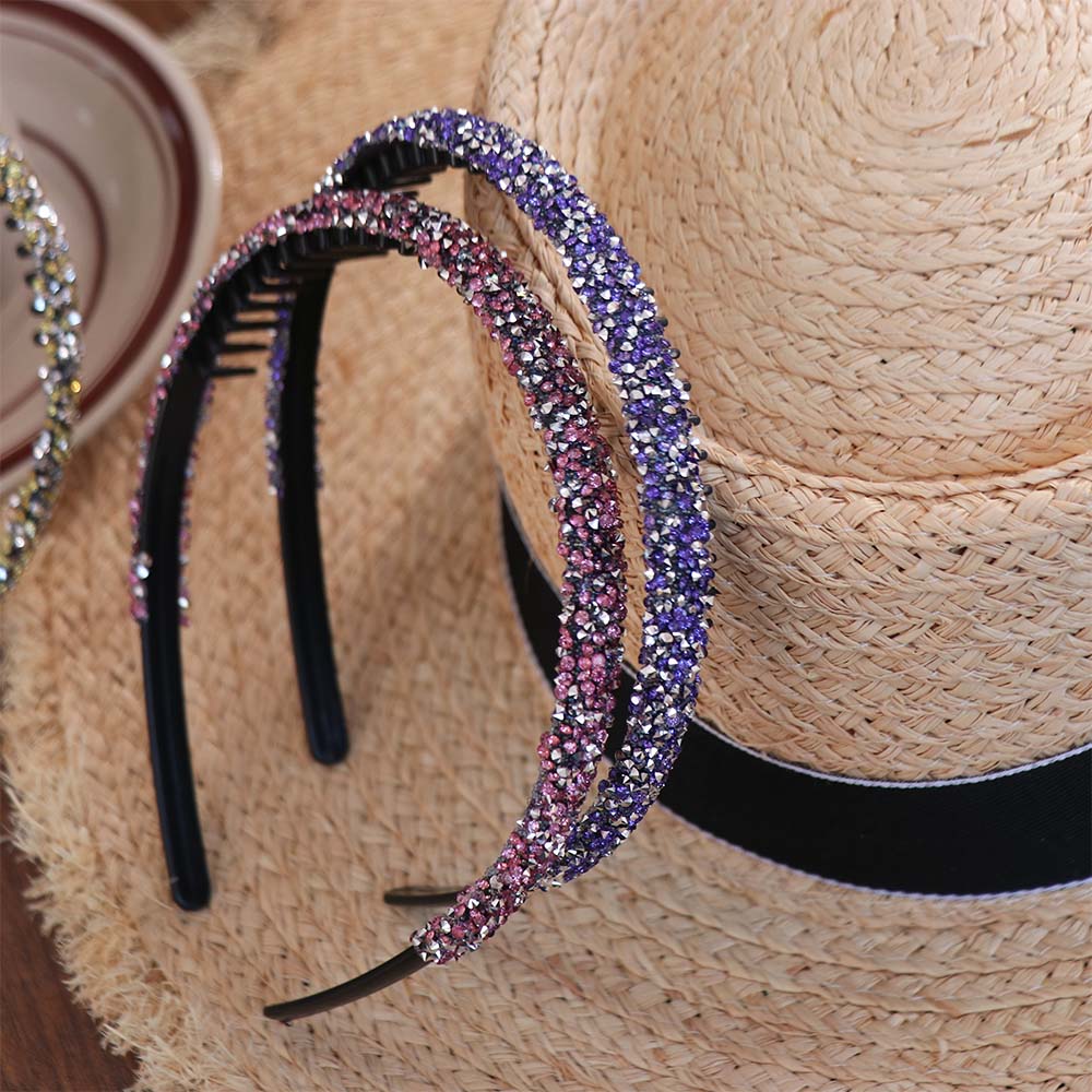 With Toothed Thin Hairband Shiny Hair Hoop Sweet Rhinestone Headband  Face Wash