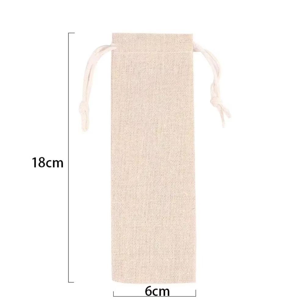 Multi-functional Cotton Linen Drawstring Pocket Dustproof Drawstring Pouch Cutlery Organizer Home