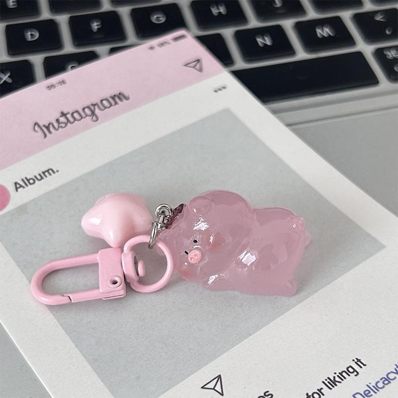 

Светящийся брелок из смолы в виде желеобразной свиньи, брелок с пентаграммой для девочек, брелок для рюкзака, подвеска, аксессуары, креативные подарки для пар