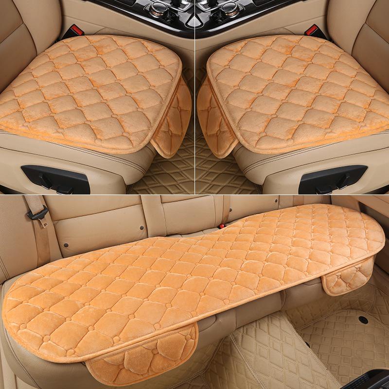 Winter Plush Car Seat Cushion – Non-Slip Thickened Pad with Backrest for Comfort
