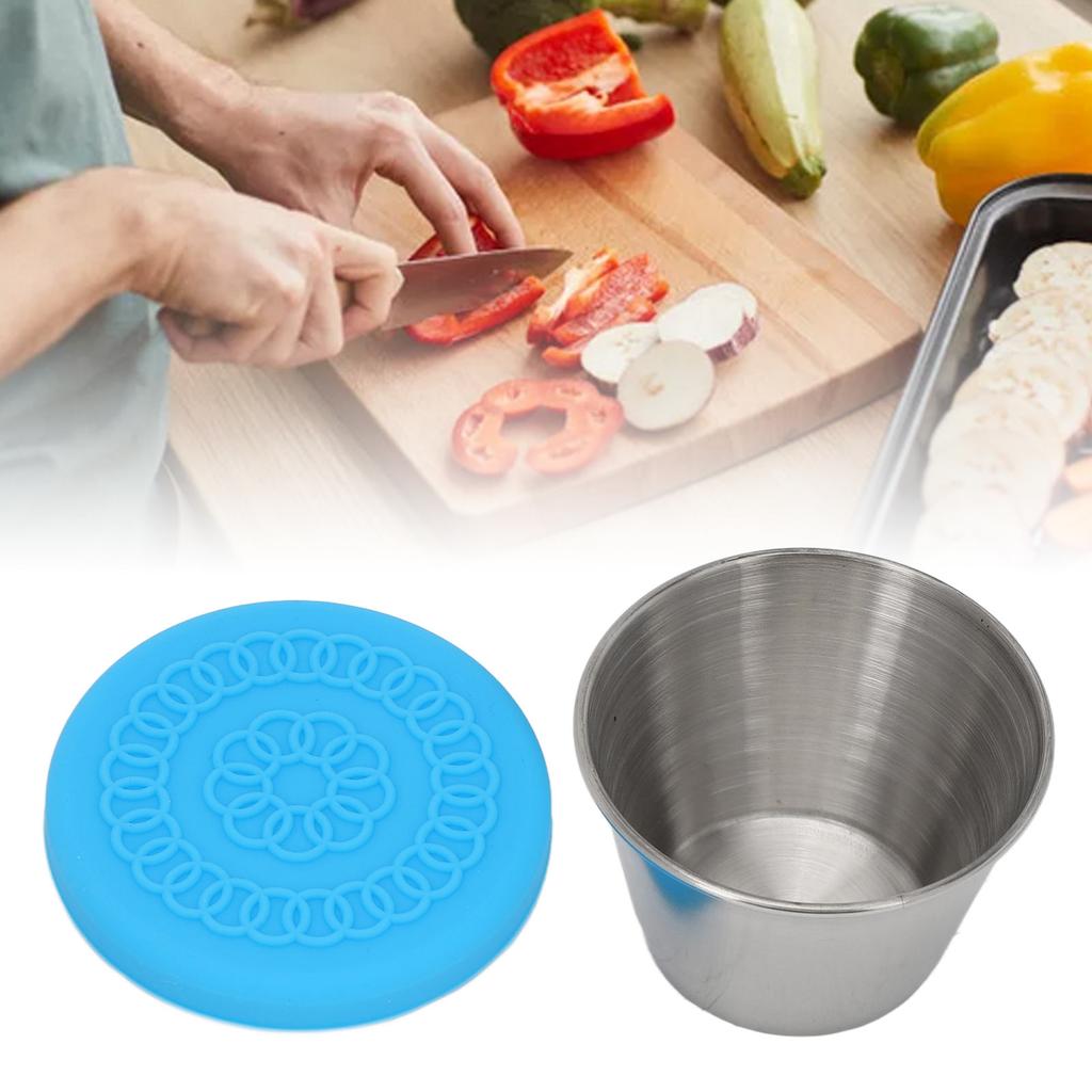 Small Stainless Steel Container Leakage Proof Dishwasher Safe Portable Dressing Cup with Lid for Essential Oil 70ml