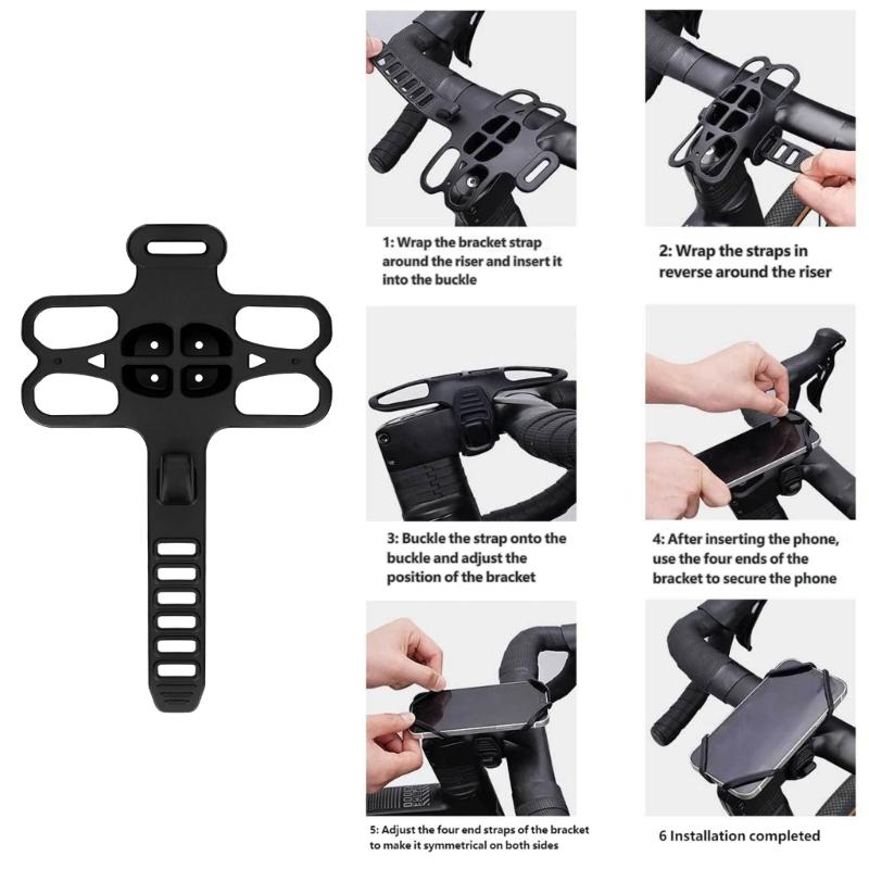 Bicycles Handlebar Phone Holder Flexible Silicone Bike Strap Mount Cycling Phone Mount Bicycles Handlebar Phone Support