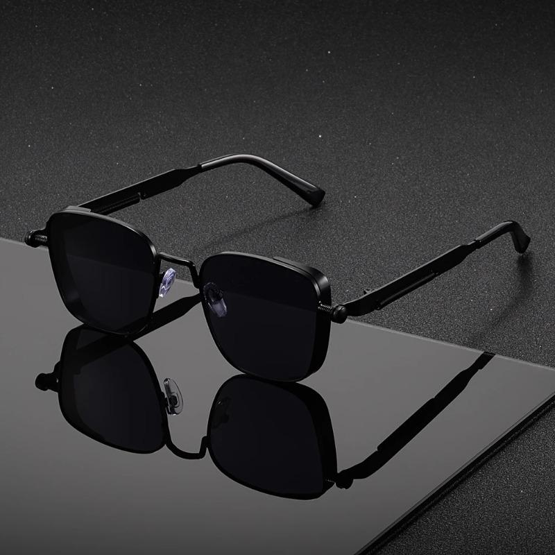 Retro Style Steampunk Metal Men's Sunglasses European and American Personality Box Small Frame Sunglasses Women's High Sense