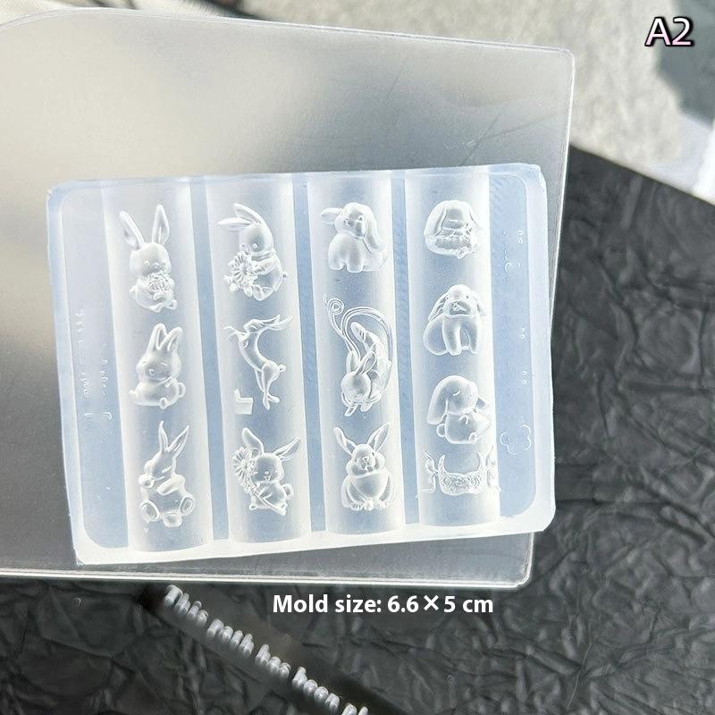 

Мультяшный кролик бант силиконовая форма для ногтей форма для нейл-арта штамп рельефный декор для ногтей аксессуары форма для нейл-арта инструменты для DIY маникюра A2