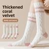 Ladies Autumn and Winter Plus Velvet and Thick Warm Lovely Striped Calf Socks