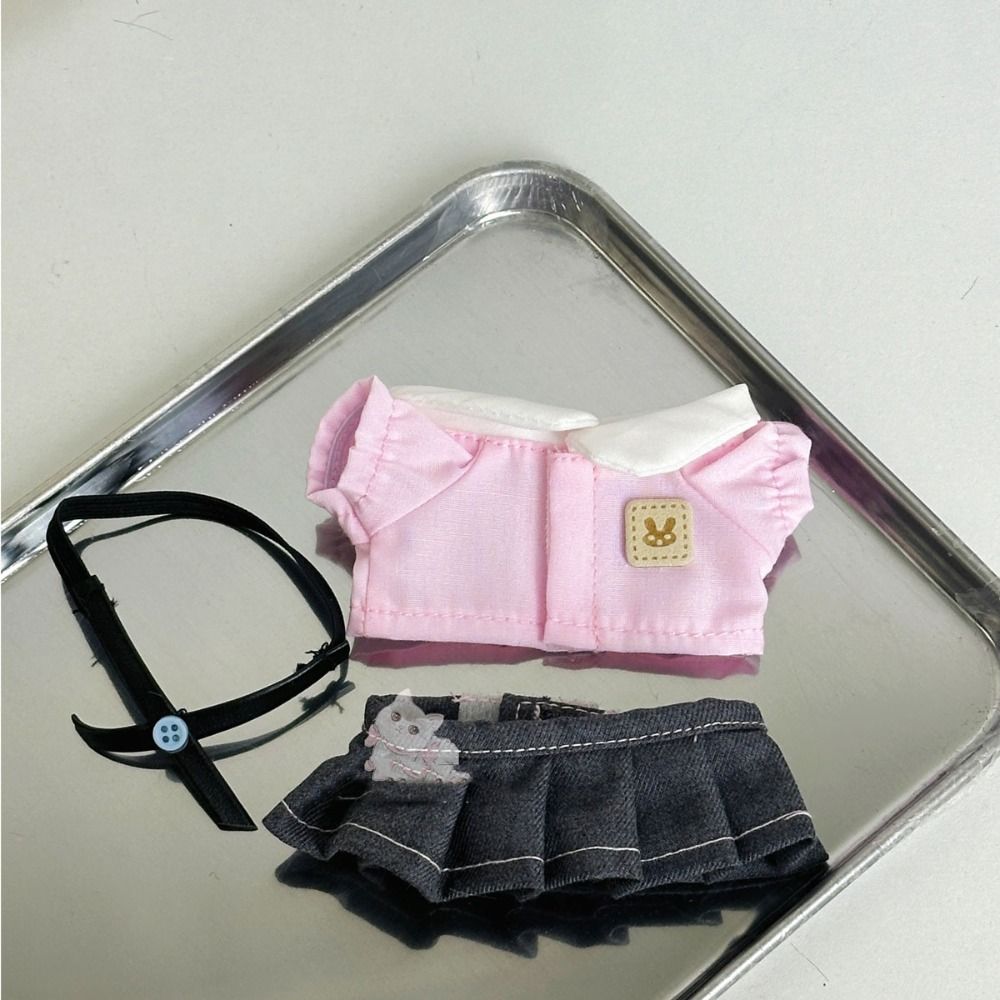 Kindergarten Uniform 10CM Doll Clothes Dress Up Cotton Doll Outfit  Doll Accessories