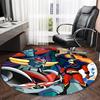 1pc UFO Robot Grendizer2 Print Round Carpet Chair Round Carpet Suitable for Bedroom Living Room Home Decorative Carpet