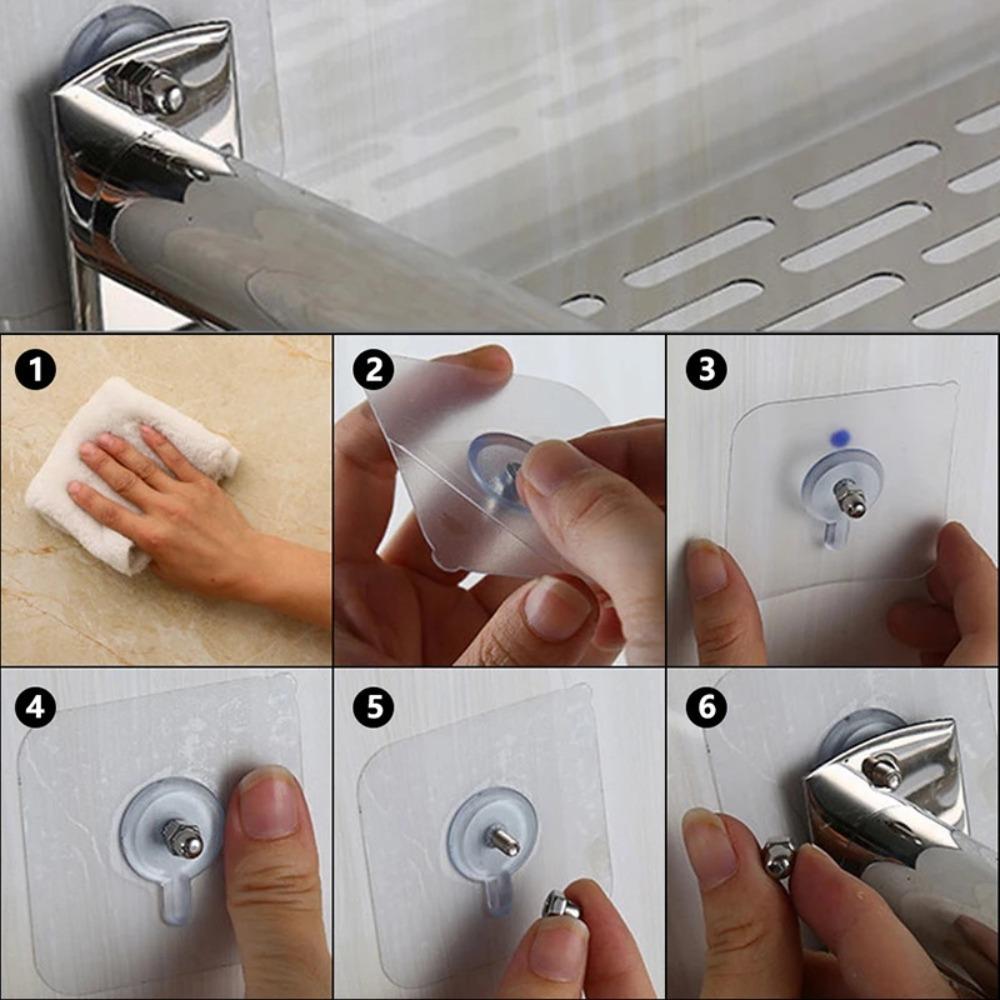 5Pcs Acrylic Self Adhesive Screw Stickers No Need to Punch Holes Wall Hook Towel Coat Hooks