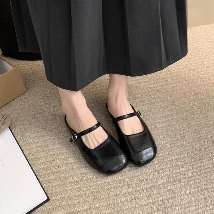 Baotou pantofle dámské svrchní nošení 2025 nové korejská verze jemné vílí měkké ploché ležérní nazouvací mullerky