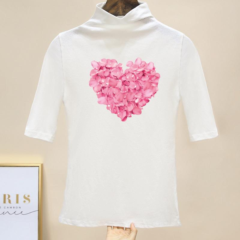 Valentine'S Day Iron On Patches Realistic Pink Flower Heart Patch For Clothing Washable Diy Iron On Garment Accessory New Heat Transfer